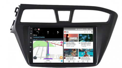 Navigatie dedicata cu Android Hyundai i20 2014 - 2018, 3GB RAM, Radio GPS Dual Zone, Display HD IPS 9" Touchscreen, Internet Wi-Fi si slot SIM 4G, Bluetooth, MirrorLink, USB, Waze