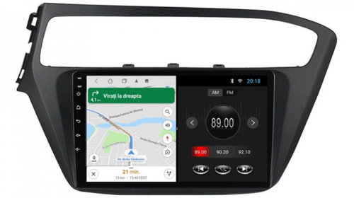 Navigatie dedicata cu Android Hyundai i20 2018 - 2020, 2GB RAM, Radio GPS Dual Zone, Display HD IPS 9" Touchscreen, Internet Wi-Fi, Bluetooth, MirrorLink, USB, Waze