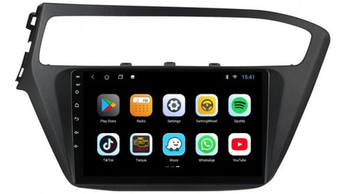 Navigatie dedicata cu Android Hyundai i20 2018 - 2020, 2GB RAM, Radio GPS Dual Zone, Display HD IPS 9" Touchscreen, Internet Wi-Fi, Bluetooth, MirrorLink, USB, Waze