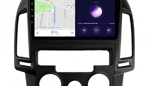 Navigatie dedicata cu Android Hyundai i30 2007 - 2012, clima manuala, 6GB RAM, Radio GPS Dual Zone, Display HD IPS 9" Touchscreen, Internet Wi-Fi si slot SIM 4G, Bluetooth, MirrorLink, USB, Waze