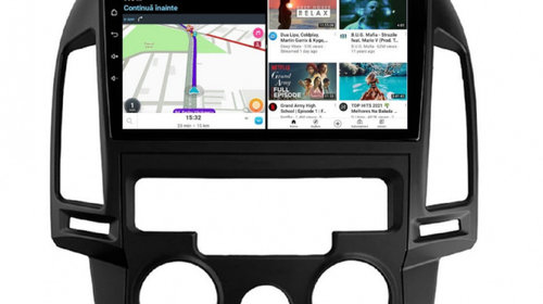 Navigatie dedicata cu Android Hyundai i30 2007 - 2012, clima manuala, 4GB RAM, Radio GPS Dual Zone, Display HD IPS 9" Touchscreen, Internet Wi-Fi si slot SIM 4G, Bluetooth, MirrorLink, USB, Waze