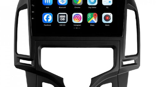 Navigatie dedicata cu Android Hyundai i30 2007 - 2012, clima automata, 2GB RAM, Radio GPS Dual Zone, Display HD IPS 9" Touchscreen, Internet Wi-Fi, Bluetooth, MirrorLink, USB, Waze