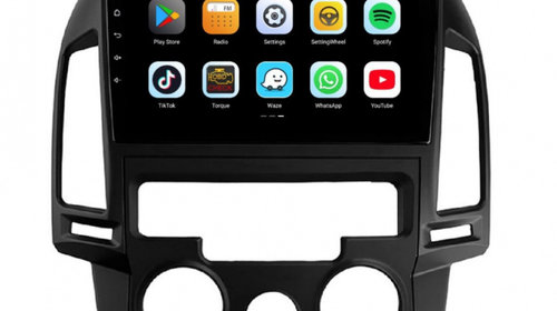 Navigatie dedicata cu Android Hyundai i30 2007 - 2012, clima manuala, 1GB RAM, Radio GPS Dual Zone, Display HD IPS 9" Touchscreen, Internet Wi-Fi, Bluetooth, MirrorLink, USB, Waze