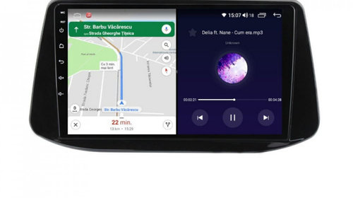 Navigatie dedicata cu Android Hyundai i30 dupa 2017, 4GB RAM, Radio GPS Dual Zone, Display HD IPS 9" Touchscreen, Internet Wi-Fi si slot SIM 4G, Bluetooth, MirrorLink, USB, Waze