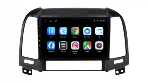 Navigatie dedicata cu Android Hyundai Santa Fe II 2006 - 2012, 2GB RAM, Radio GPS Dual Zone, Display HD IPS 9" Touchscreen, Internet Wi-Fi, Bluetooth, MirrorLink, USB, Waze