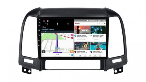 Navigatie dedicata cu Android Hyundai Santa Fe II 2006 - 2012, 3GB RAM, Radio GPS Dual Zone, Display HD IPS 9" Touchscreen, Internet Wi-Fi si slot SIM 4G, Bluetooth, MirrorLink, USB, Waze