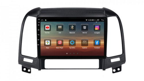 Navigatie dedicata cu Android Hyundai Santa Fe II 2006 - 2012, 6GB RAM, Radio GPS Dual Zone, Display HD IPS 9" Touchscreen, Internet Wi-Fi si slot SIM 4G, Bluetooth, MirrorLink, USB, Waze