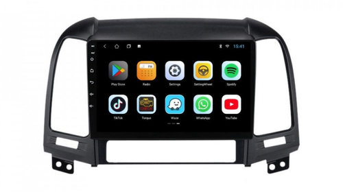 Navigatie dedicata cu Android Hyundai Santa Fe II 2006 - 2012, 2GB RAM, Radio GPS Dual Zone, Display HD IPS 9" Touchscreen, Internet Wi-Fi, Bluetooth, MirrorLink, USB, Waze