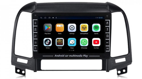 Navigatie dedicata cu Android Hyundai Santa Fe II 2006 - 2012, 1GB RAM, Radio GPS Dual Zone, Display HD IPS 8" Touchscreen, Internet Wi-Fi, Bluetooth, MirrorLink, USB, Waze