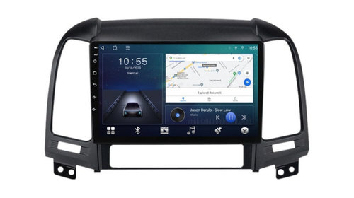 Navigatie dedicata cu Android Hyundai Santa Fe II 2006 - 2012, 3GB RAM, Radio GPS Dual Zone, Display HD IPS 9" Touchscreen, Internet Wi-Fi si slot SIM 4G, Bluetooth, MirrorLink, USB, Waze