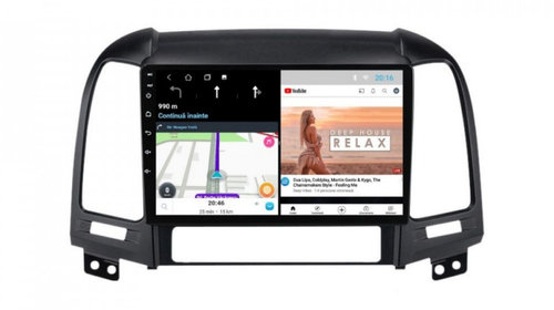 Navigatie dedicata cu Android Hyundai Santa Fe II 2006 - 2012, 1GB RAM, Radio GPS Dual Zone, Display HD IPS 9" Touchscreen, Internet Wi-Fi, Bluetooth, MirrorLink, USB, Waze