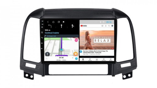Navigatie dedicata cu Android Hyundai Santa Fe II 2006 - 2012, 2GB RAM, Radio GPS Dual Zone, Display HD IPS 9" Touchscreen, Internet Wi-Fi, Bluetooth, MirrorLink, USB, Waze