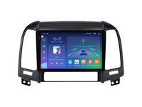 Navigatie dedicata cu Android Hyundai Santa Fe II 2006 - 2012, 8GB RAM, Radio GPS Dual Zone, Display 2K QLED 9.5" Touchscreen, Internet Wi-Fi si slot SIM 4G, Bluetooth, MirrorLink, USB, Waze