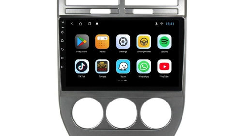 Navigatie dedicata cu Android Jeep Compass I 2006 - 2010, 3GB RAM, Radio GPS Dual Zone, Display HD IPS 10" Touchscreen, Internet Wi-Fi si slot SIM 4G, Bluetooth, MirrorLink, USB, Waze
