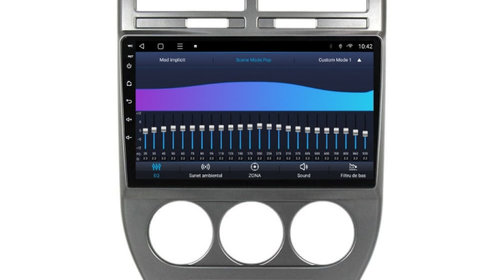 Navigatie dedicata cu Android Jeep Compass I 2006 - 2010, 3GB RAM, Radio GPS Dual Zone, Display HD IPS 10" Touchscreen, Internet Wi-Fi si slot SIM 4G, Bluetooth, MirrorLink, USB, Waze