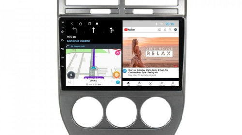 Navigatie dedicata cu Android Jeep Compass I 2006 - 2010, 1GB RAM, Radio GPS Dual Zone, Display HD IPS 10" Touchscreen, Internet Wi-Fi, Bluetooth, MirrorLink, USB, Waze