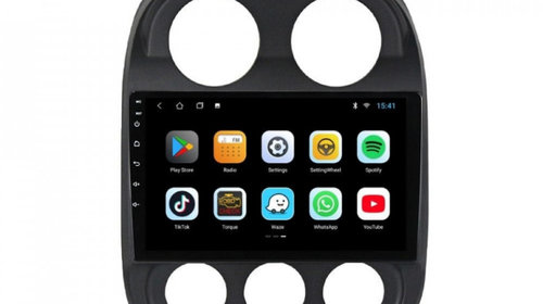 Navigatie dedicata cu Android Jeep Compass I 2011 - 2016, 2GB RAM, Radio GPS Dual Zone, Display HD IPS 10" Touchscreen, Internet Wi-Fi, Bluetooth, MirrorLink, USB, Waze