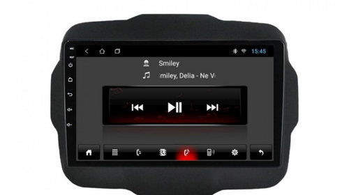Navigatie dedicata cu Android Jeep Renegade dupa 2014, 1GB RAM, Radio GPS Dual Zone, Display HD IPS 9" Touchscreen, Internet Wi-Fi, Bluetooth, MirrorLink, USB, Waze
