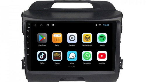 Navigatie dedicata cu Android KIA Sportage 2010 - 2016, 1GB RAM, Radio GPS Dual Zone, Display HD IPS 9" Touchscreen, Internet Wi-Fi, Bluetooth, MirrorLink, USB, Waze