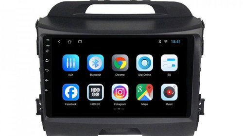 Navigatie dedicata cu Android KIA Sportage 2010 - 2016, 1GB RAM, Radio GPS Dual Zone, Display HD IPS 9" Touchscreen, Internet Wi-Fi, Bluetooth, MirrorLink, USB, Waze