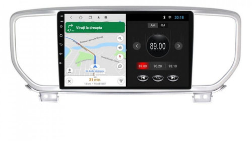 Navigatie dedicata cu Android Kia Sportage 2018 - 2021, 2GB RAM, Radio GPS Dual Zone, Display HD IPS 9" Touchscreen, Internet Wi-Fi, Bluetooth, MirrorLink, USB, Waze