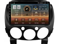 Navigatie dedicata cu Android Mazda 2 2007 - 2014, 4GB RAM, Radio GPS Dual Zone, Display HD IPS 9" Touchscreen, Internet Wi-Fi si slot SIM 4G, Bluetooth, MirrorLink, USB, Waze
