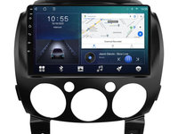 Navigatie dedicata cu Android Mazda 2 2007 - 2014, 2GB RAM, Radio GPS Dual Zone, Display HD IPS 9" Touchscreen, Internet Wi-Fi si slot SIM 4G, Bluetooth, MirrorLink, USB, Waze