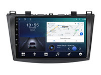 Navigatie dedicata cu Android Mazda 3 2009 - 2013, 2GB RAM, Radio GPS Dual Zone, Display HD IPS 9" Touchscreen, Internet Wi-Fi si slot SIM 4G, Bluetooth, MirrorLink, USB, Waze