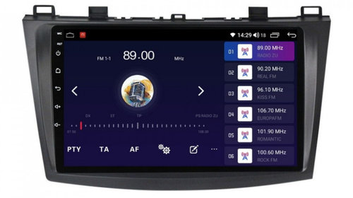 Navigatie dedicata cu Android Mazda 3 2009 - 2013, 6GB RAM, Radio GPS Dual Zone, Display HD IPS 9" Touchscreen, Internet Wi-Fi si slot SIM 4G, Bluetooth, MirrorLink, USB, Waze