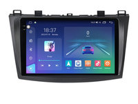 Navigatie dedicata cu Android Mazda 3 2009 - 2013, 4GB RAM, Radio GPS Dual Zone, Display 2K QLED 9.5" Touchscreen, Internet Wi-Fi si slot SIM 4G, Bluetooth, MirrorLink, USB, Waze