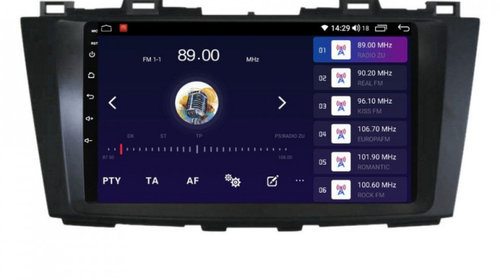 Navigatie dedicata cu Android Mazda 5 2010 - 2017, 6GB RAM, Radio GPS Dual Zone, Display HD IPS 9" Touchscreen, Internet Wi-Fi si slot SIM 4G, Bluetooth, MirrorLink, USB, Waze