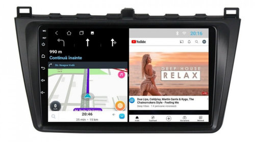 Navigatie dedicata cu Android Mazda 6 2008 - 2013, 2GB RAM, Radio GPS Dual Zone, Display HD IPS 9" Touchscreen, Internet Wi-Fi, Bluetooth, MirrorLink, USB, Waze