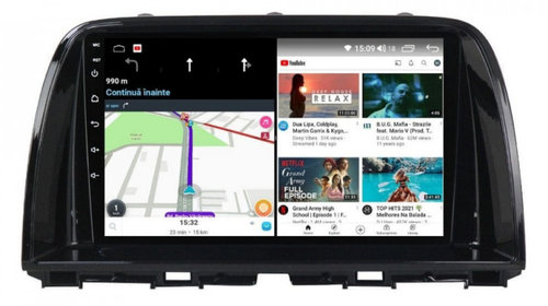 Navigatie dedicata cu Android Mazda CX-5 2011 - 2017, 4GB RAM, Radio GPS Dual Zone, Display HD IPS 9" Touchscreen, Internet Wi-Fi si slot SIM 4G, Bluetooth, MirrorLink, USB, Waze