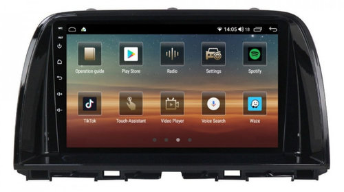 Navigatie dedicata cu Android Mazda CX-5 2011 - 2017, 8GB RAM, Radio GPS Dual Zone, Display HD IPS 9" Touchscreen, Internet Wi-Fi si slot SIM 4G, Bluetooth, MirrorLink, USB, Waze