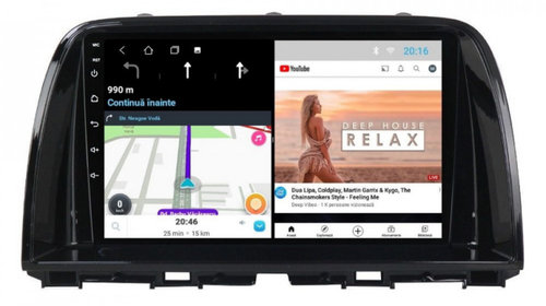 Navigatie dedicata cu Android Mazda CX-5 2011 - 2017, 1GB RAM, Radio GPS Dual Zone, Display HD IPS 9" Touchscreen, Internet Wi-Fi, Bluetooth, MirrorLink, USB, Waze