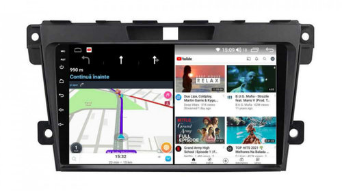 Navigatie dedicata cu Android Mazda CX-7 2006 - 2015, 4GB RAM, Radio GPS Dual Zone, Display HD IPS 9" Touchscreen, Internet Wi-Fi si slot SIM 4G, Bluetooth, MirrorLink, USB, Waze