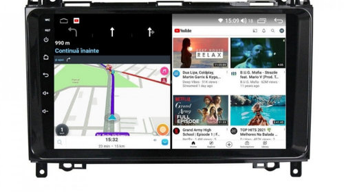 Navigatie dedicata cu Android Mercedes A-Class W169 2004 - 2012, 4GB RAM, Radio GPS Dual Zone, Display HD IPS 9" Touchscreen, Internet Wi-Fi si slot SIM 4G, Bluetooth, MirrorLink, USB, Waze