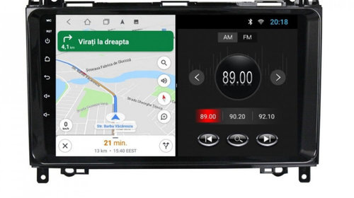 Navigatie dedicata cu Android Mercedes B-Class W245 2005 - 2011, 1GB RAM, Radio GPS Dual Zone, Display HD IPS 9" Touchscreen, Internet Wi-Fi, Bluetooth, MirrorLink, USB, Waze