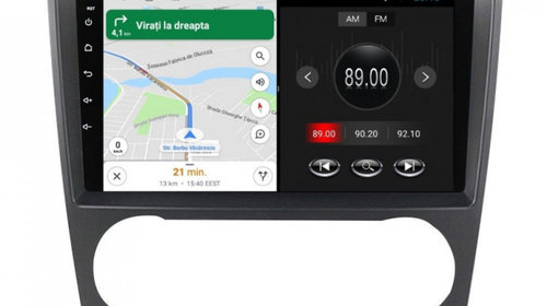 Navigatie dedicata cu Android Mercedes C-Class W203 2004 - 2007, 2GB RAM, Radio GPS Dual Zone, Display HD IPS 9" Touchscreen, Internet Wi-Fi, Bluetooth, MirrorLink, USB, Waze