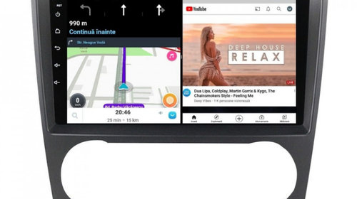 Navigatie dedicata cu Android Mercedes CLC-Class CL203 2008 - 2011, 2GB RAM, Radio GPS Dual Zone, Display HD IPS 9" Touchscreen, Internet Wi-Fi, Bluetooth, MirrorLink, USB, Waze