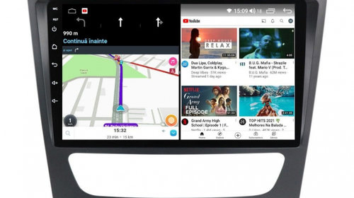 Navigatie dedicata cu Android Mercedes E-Class W211 2002 - 2009, 2GB RAM, Radio GPS Dual Zone, Display HD IPS 9" Touchscreen, Internet Wi-Fi si slot SIM 4G, Bluetooth, MirrorLink, USB, Waze