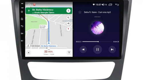 Navigatie dedicata cu Android Mercedes E-Class W211 2002 - 2009, 8GB RAM, Radio GPS Dual Zone, Display HD IPS 9" Touchscreen, Internet Wi-Fi si slot SIM 4G, Bluetooth, MirrorLink, USB, Waze