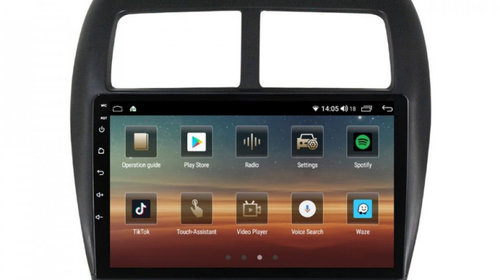 Navigatie dedicata cu Android Mitsubishi ASX 2010 - 2016, 8GB RAM, Radio GPS Dual Zone, Display HD IPS 10" Touchscreen, Internet Wi-Fi si slot SIM 4G, Bluetooth, MirrorLink, USB, Waze