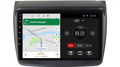 Navigatie dedicata cu Android Mitsubishi L200 2005 - 2015, 2GB RAM, Radio GPS Dual Zone, Display HD IPS 9" Touchscreen, Internet Wi-Fi, Bluetooth, MirrorLink, USB, Waze