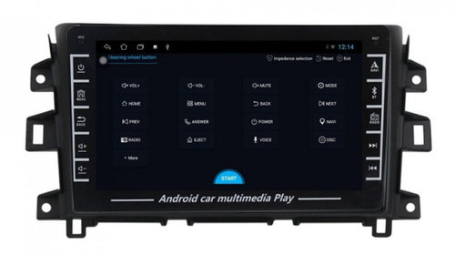 Navigatie dedicata cu Android Nissan Navara / NP300 D23 dupa 2014, 1GB RAM, Radio GPS Dual Zone, Display HD IPS 8" Touchscreen, Internet Wi-Fi, Bluetooth, MirrorLink, USB, Waze