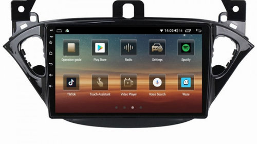 Navigatie dedicata cu Android Opel Adam 2012 - 2016, 4GB RAM, Radio GPS Dual Zone, Display HD IPS 9" Touchscreen, Internet Wi-Fi si slot SIM 4G, Bluetooth, MirrorLink, USB, Waze