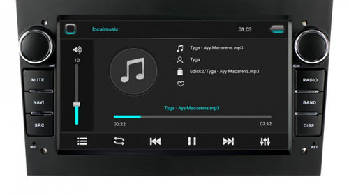 Navigatie dedicata cu Android Opel Meriva A 2003 - 2010, negru, 1GB RAM, Radio GPS Dual Zone, Display HD 7" Touchscreen, Internet Wi-Fi, Bluetooth, MirrorLink, USB, Waze