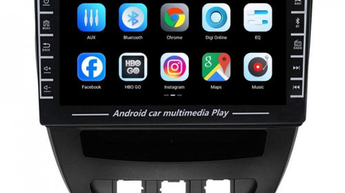 Navigatie dedicata cu Android Peugeot 107 2005 - 2014, 1GB RAM, Radio GPS Dual Zone, Display HD IPS 8" Touchscreen, Internet Wi-Fi, Bluetooth, MirrorLink, USB, Waze