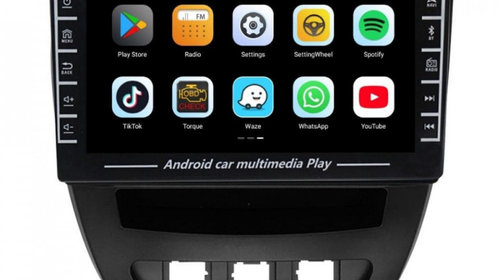 Navigatie dedicata cu Android Peugeot 107 2005 - 2014, 1GB RAM, Radio GPS Dual Zone, Display HD IPS 8" Touchscreen, Internet Wi-Fi, Bluetooth, MirrorLink, USB, Waze