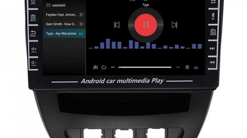 Navigatie dedicata cu Android Peugeot 107 2005 - 2014, 1GB RAM, Radio GPS Dual Zone, Display HD IPS 8" Touchscreen, Internet Wi-Fi, Bluetooth, MirrorLink, USB, Waze